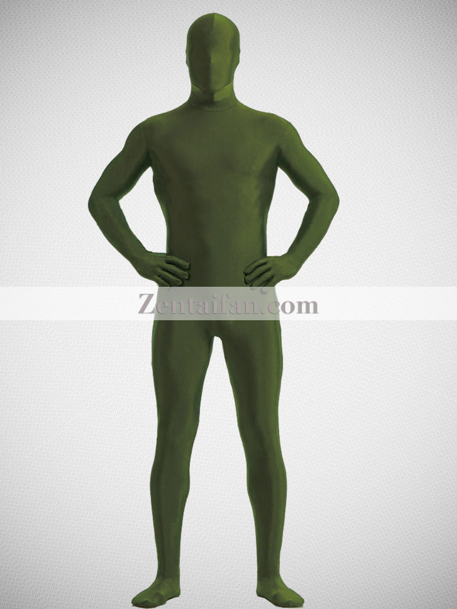 Army Green Unisex Spandex Zentai Suit - Click Image to Close