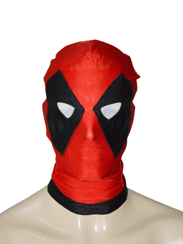 Black & Red Deadpool Spandex Hood With Triangle Eyes