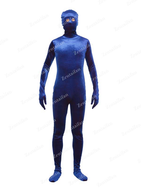 Blue Velour/Pleuche Zentai Suit Color Can Change