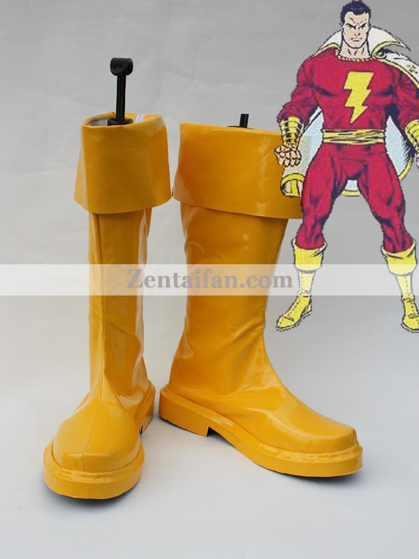 Captain Marvel Yellow Cosplay Boots - Click Image to Close