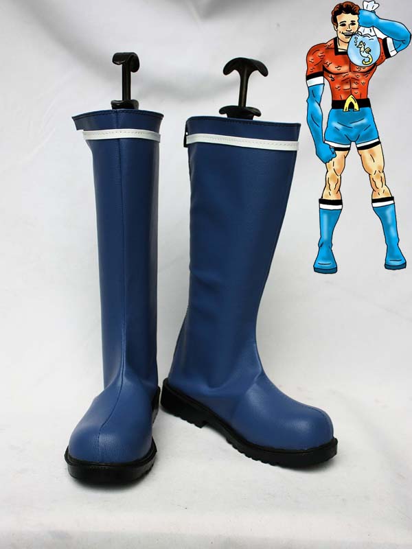 DC Comics Aqualad Blue Superhero Cosplay Boots