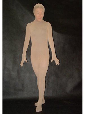 Fleshcolor Fullbody Translucent Silk Zentai Unisex Zentai Suit - Click Image to Close