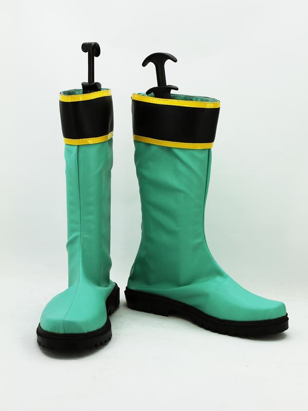 Green & Black Magiranger Power Ranger Boots - Click Image to Close