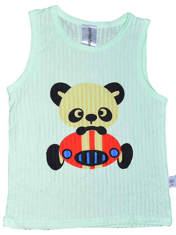Zentaifan Green Kids T-SHIRT with panda design