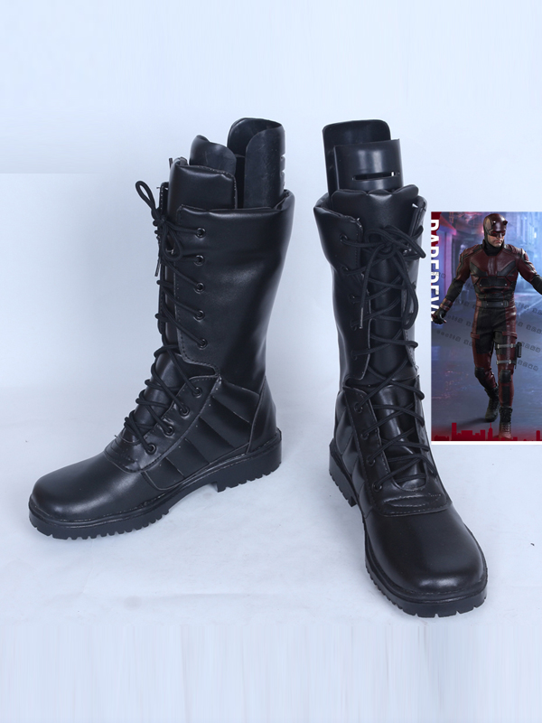 Marvel Comics Daredevil Black Superhero Cosplay Boots