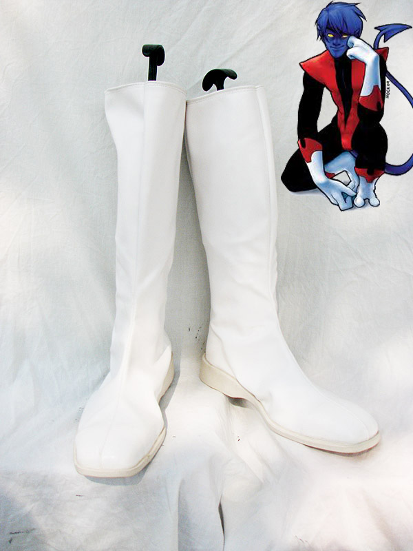 Marvel Universe Nightcrawler White Cosplay Boots - Click Image to Close