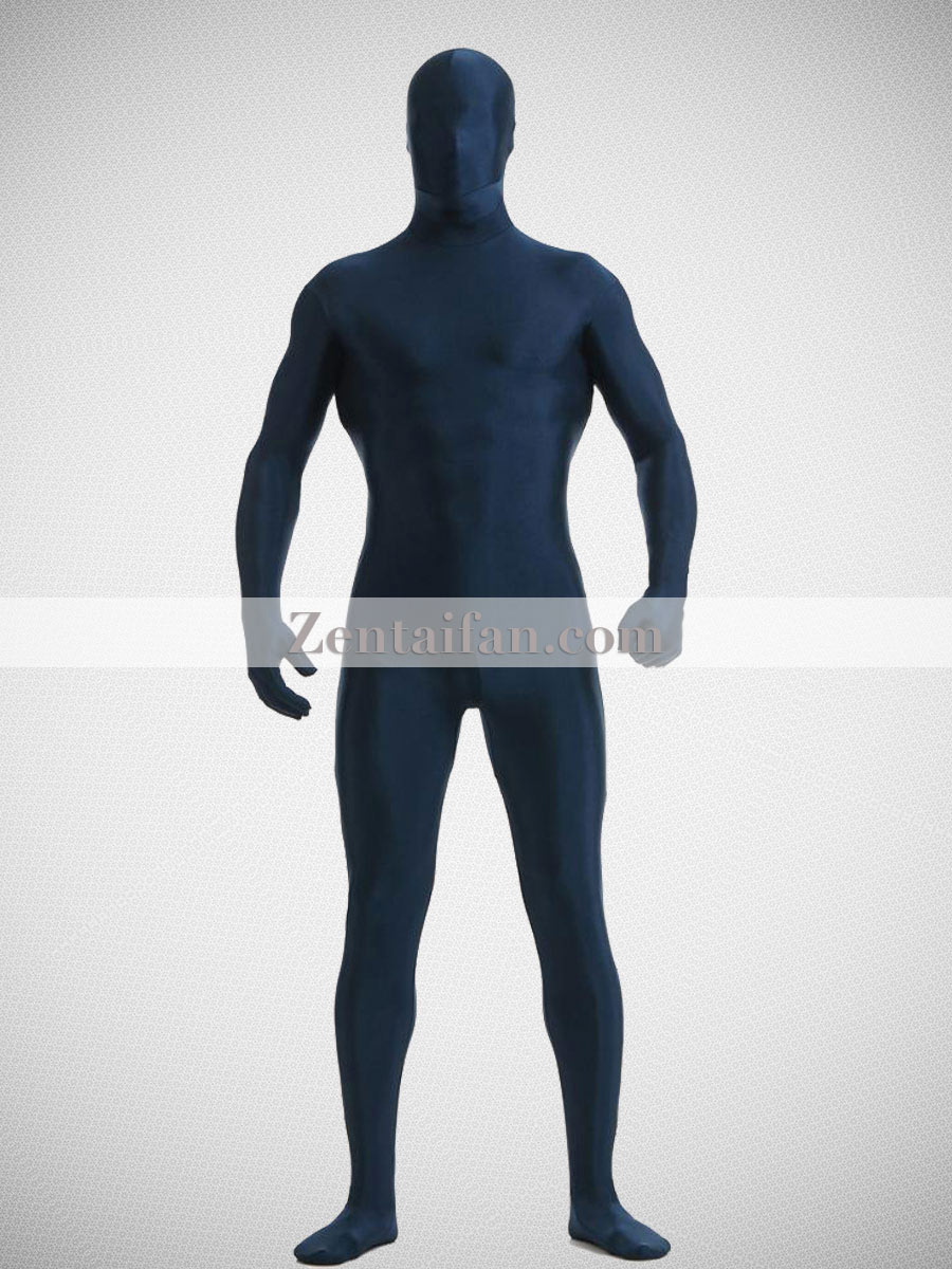 Navy Blue Spandex Full Body Zentai Suit - Click Image to Close
