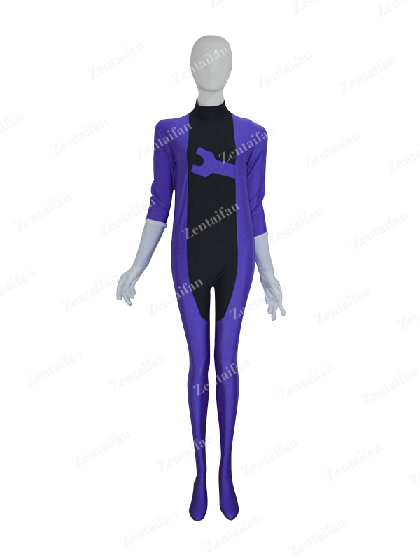 Purple & Black Spandex Custom Zentai Costume