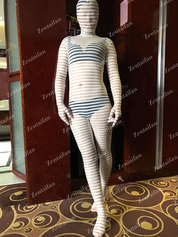 Sexy Fullbody Semi-Transparent Nude Spandex Suit