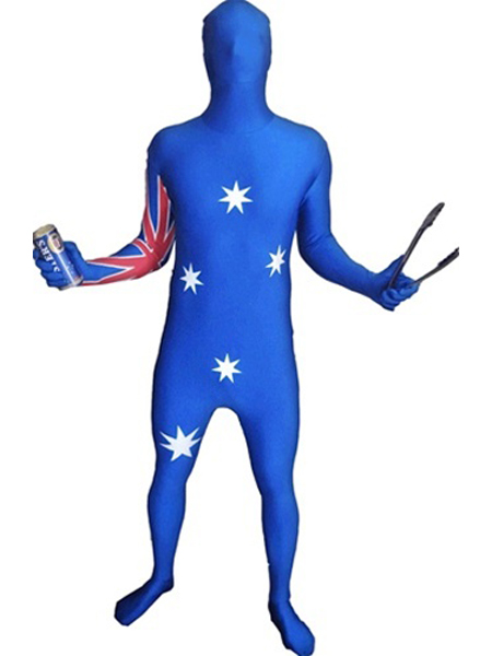 Unisex Pattern Of Australian Flag Lycra Zentai Suit - Click Image to Close