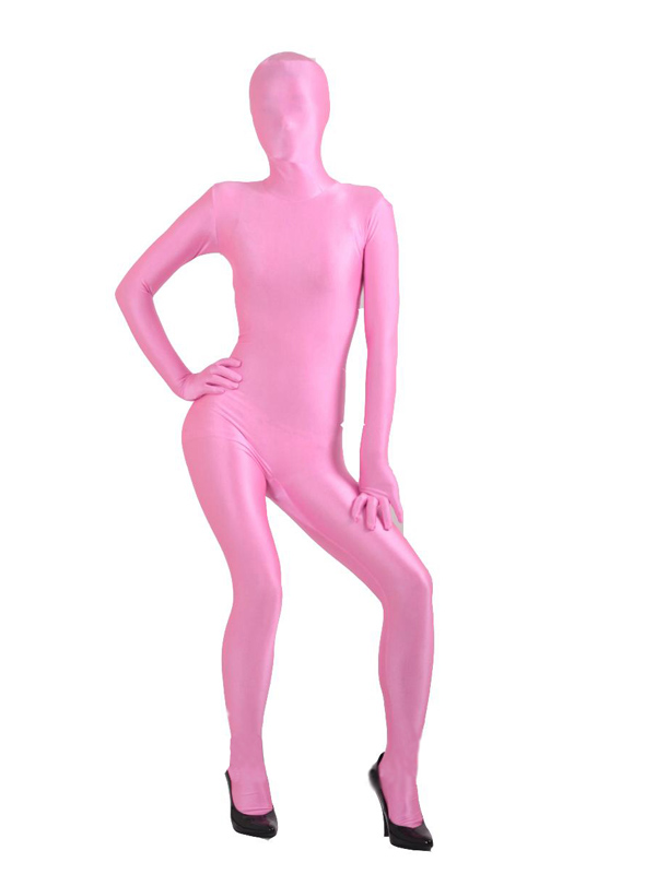 Pink Unicolor Spandex Zentai Suit - Click Image to Close