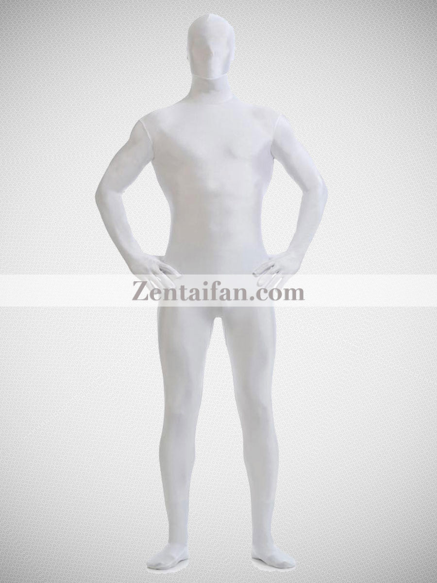 White Fullbody Spandex Zentai Suit - Click Image to Close