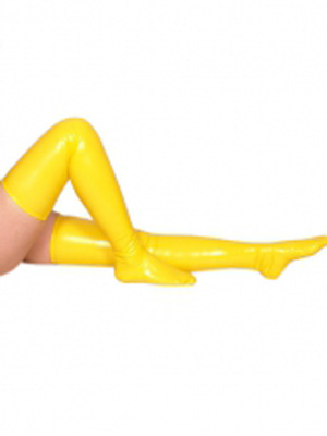Yellow PVC Sexy Stockings - Click Image to Close