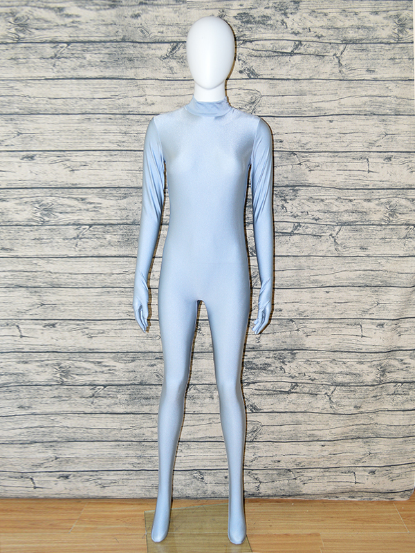 Zentaifan Light Grey Unisex Lycra Full Body Zentai Suit - Click Image to Close