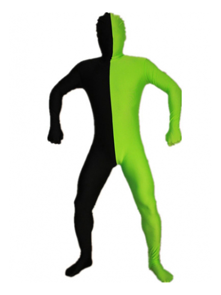 Black and Green Tight Spandex Zentai Suits