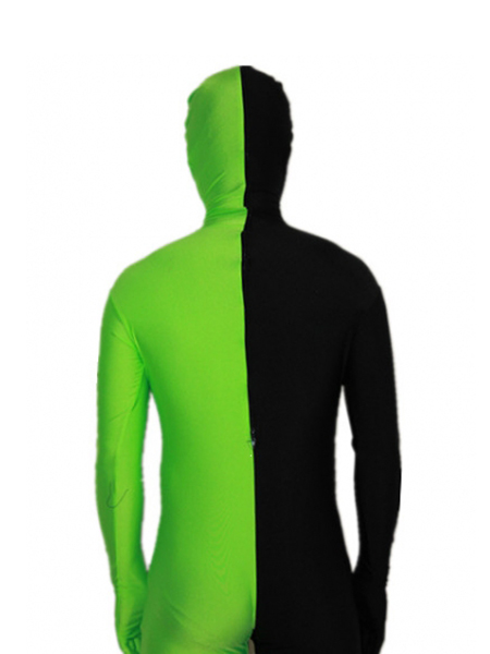 Black and Green Tight Spandex Zentai Suits