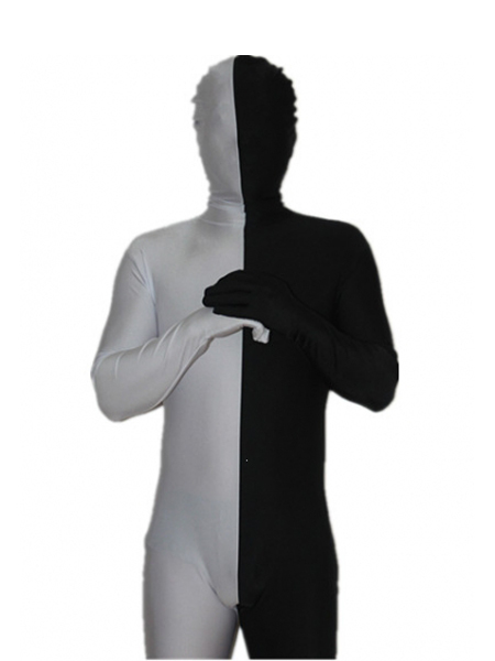 Black and White Tight Spandex Zentai Suits