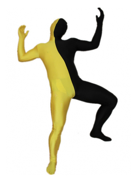 Black and Yellow Tight Spandex Zentai Suits