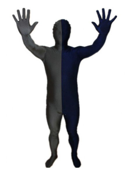 Navy Blue and Gray Tight Lycra Spandex Zentai Suits