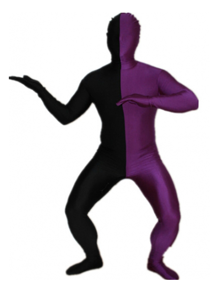 Purple and Black Tight Lycra Spandex Zentai Suits - Click Image to Close