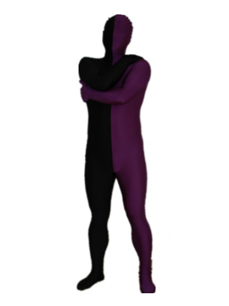 Purple and Black Tight Lycra Spandex Zentai Suits