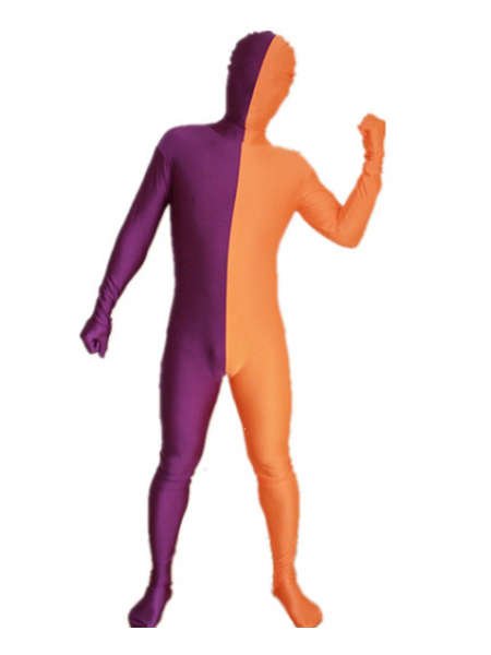 Purple and Orange Tight Lycra Spandex Zentai Suits