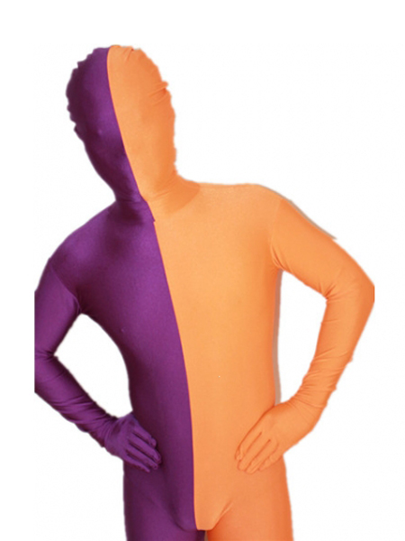 Purple and Orange Tight Lycra Spandex Zentai Suits