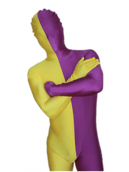 Purple and Yellow Tight Lycra Spandex Zentai Suits