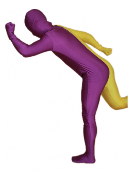 Purple and Yellow Tight Lycra Spandex Zentai Suits