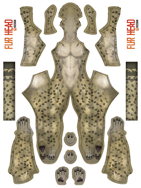 Realistic Cheetah Printing Spandex Fursuit No Mask Petsuit