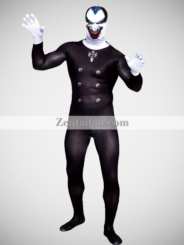 Scary Vampire Fullbody Suits Black Vampire Dracula Halloween Costume