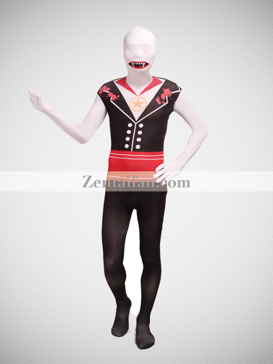 Scary Waiter Spandex Fullbody Mens Halloween Costume