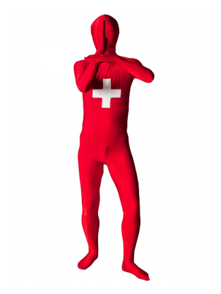 Switzerland Flag Lycra Spandex Full Body Zentai Suit