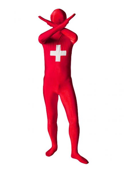 Switzerland Flag Lycra Spandex Full Body Zentai Suit