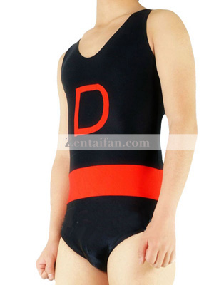 Black And Red Sleeveless Unisex Zentai Suit