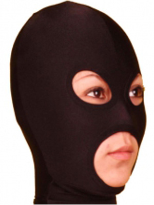 Black Open Eye And Mouth Lycra Spandex Hood