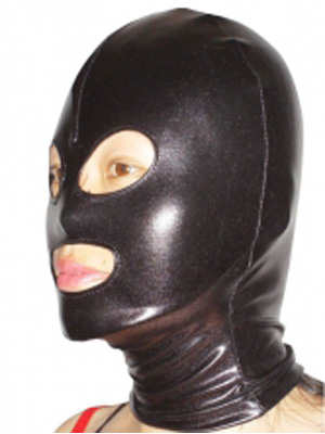 Black Open Eye And Mouth Shiny Metallic Hood