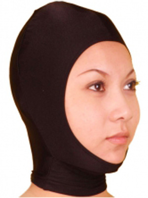 Black Open Face Lycra Spandex Hood