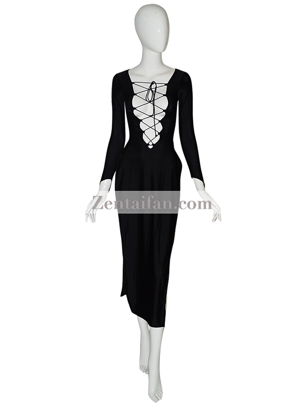 Black Spandex Zentai Dress Sexy Halloween Suit