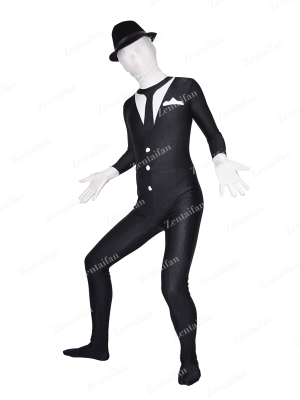 Black & White Business Suit Design Spandex Costume