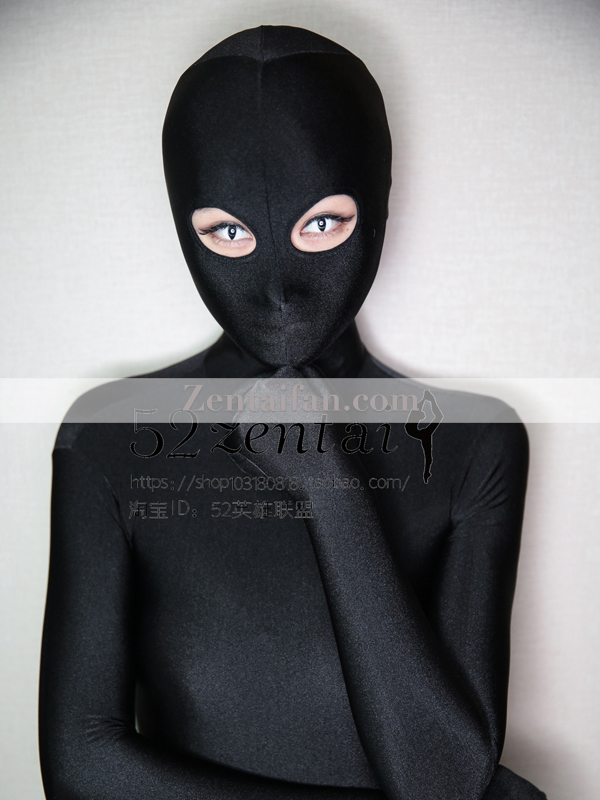 Black upgraded Spandex Full Body Zentai suit