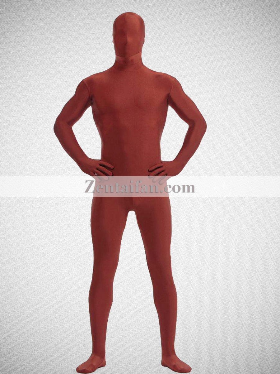 Brown Unisex Lycra Spandex Zentai Suit