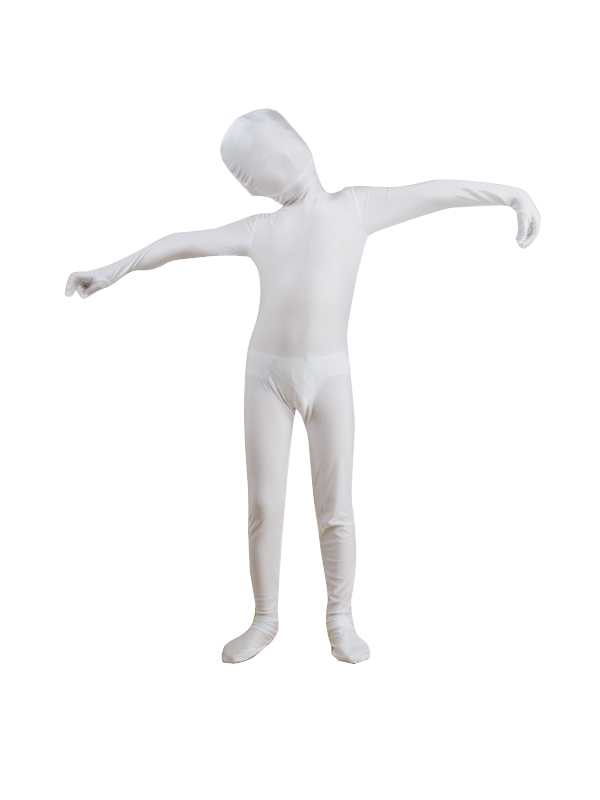 Child White Spandex Fullbody Zentai Suit