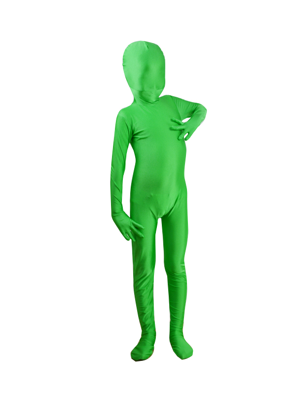 Children Green Lycra Spandex Zentai Suit