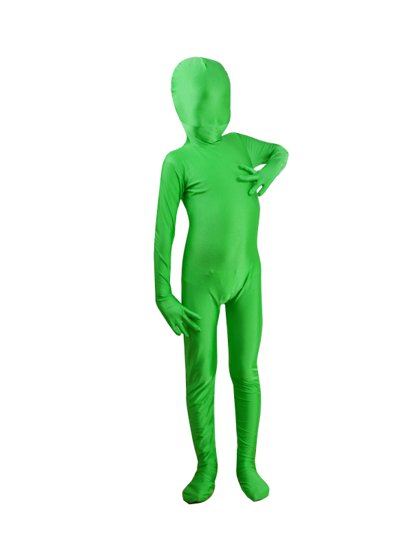 Children Green Lycra Spandex Zentai Suit