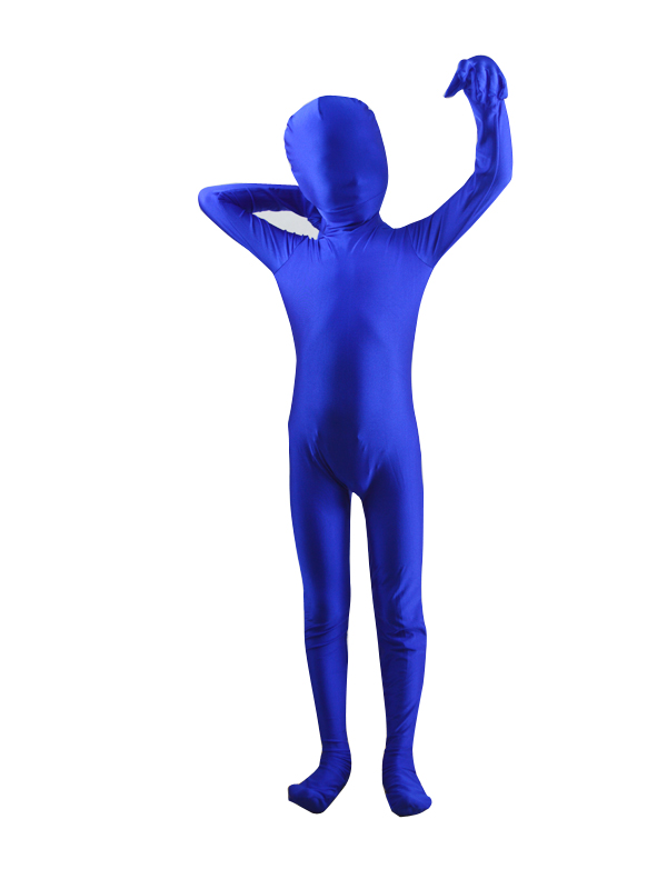 Children Royal Blue Unicolor Zentai Suit