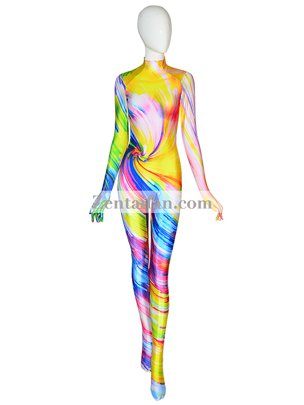 Colorful Fullboy Suit Halloween Spandex Zentai 3D Printed