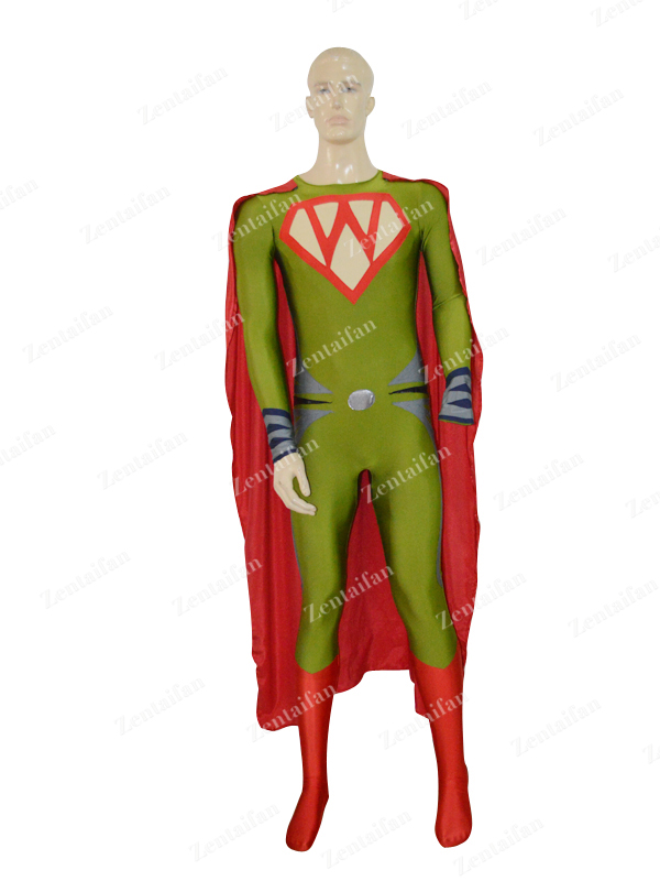Custom Army Green & Red New Style Zentai Costume
