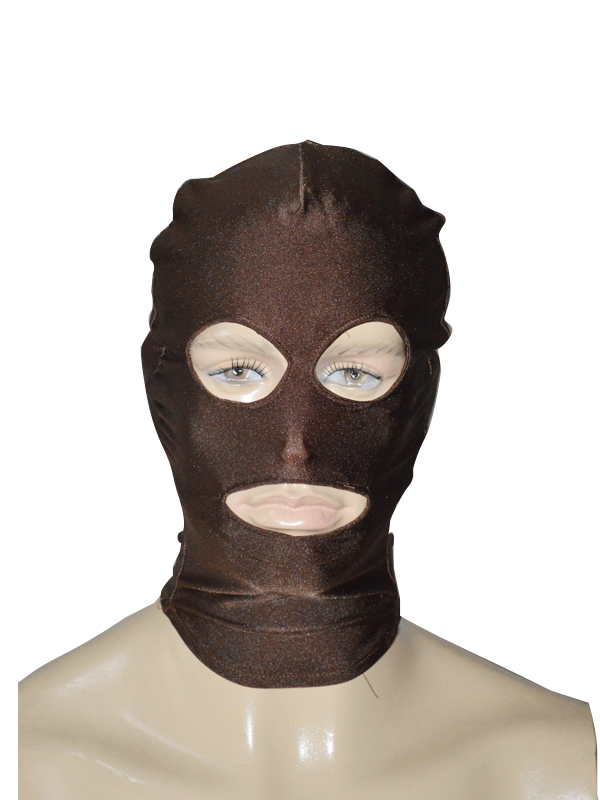 Dark Brown Spandex Zentai Hood