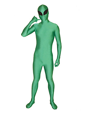 Green and Black Alien Spandex Zentai Suit